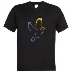 Мужская футболка  с V-образным вырезом Голуб миру - PrintSalon