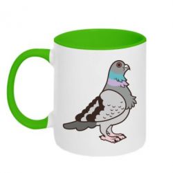 Чашка двухцветная 320ml Голубь - PrintSalon