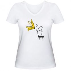 Жіноча футболка з V-подібним вирізом Голий банан - PrintSalon