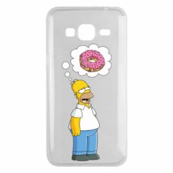 Чехол для Samsung J3 2016 Гомер думает о пончике - PrintSalon
