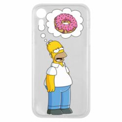 Чехол для iPhone XR Гомер думает о пончике