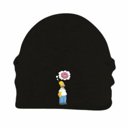 Шапка флисовая Гомер думает о пончике - PrintSalon