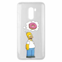 Чехол для Xiaomi Pocophone F1 Гомер думает о пончике - PrintSalon