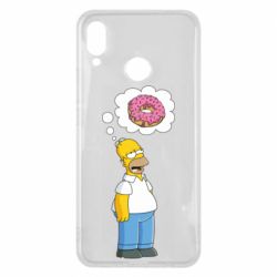 Чехол для Huawei P Smart Plus 2018 Гомер думает о пончике - PrintSalon