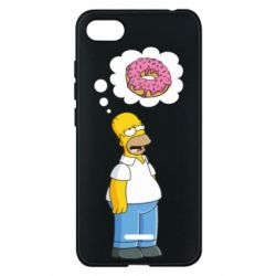 Чехол для Xiaomi Redmi 6A Гомер думает о пончике - PrintSalon