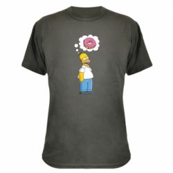 Камуфляжная футболка Гомер думает о пончике - PrintSalon