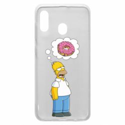 Чехол для Samsung A20 Гомер думает о пончике - PrintSalon
