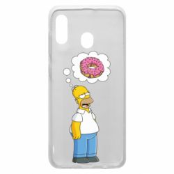 Чехол для Samsung A30 Гомер думает о пончике - PrintSalon
