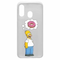 Чехол для Samsung A40 Гомер думает о пончике - PrintSalon