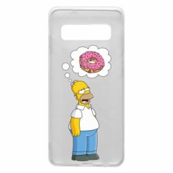 Чехол для Samsung S10 Гомер думает о пончике - PrintSalon
