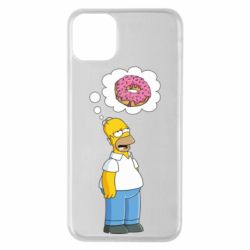 Чехол для iPhone 11 Pro Max Гомер думает о пончике - PrintSalon