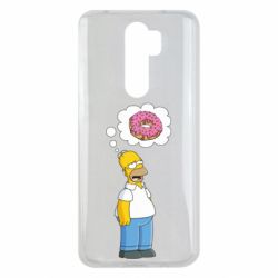Чехол для Xiaomi Redmi Note 8 Pro Гомер думает о пончике - PrintSalon