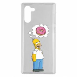 Чехол для Samsung Note 10 Гомер думает о пончике - PrintSalon