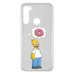 Чехол для Xiaomi Redmi Note 8 Гомер думает о пончике - PrintSalon