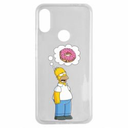 Чехол для Xiaomi Redmi Note 7 Гомер думает о пончике - PrintSalon