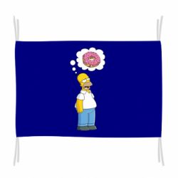 Флаг Гомер думает о пончике - PrintSalon