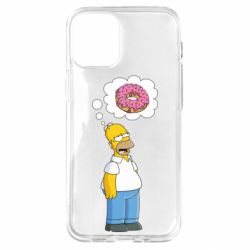 Чехол для iPhone 12 mini Гомер думает о пончике - PrintSalon