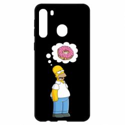 Чехол для Samsung A21 Гомер думает о пончике - PrintSalon