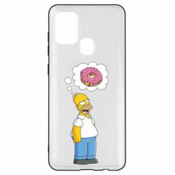 Чехол для Samsung A21s Гомер думает о пончике - PrintSalon