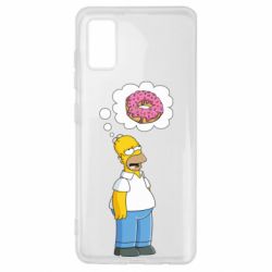 Чехол для Samsung A41 Гомер думает о пончике-PrintSalon Чехол для Samsung A41 Гомер думает о пончике