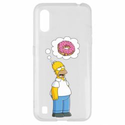 Чехол для Samsung A01/M01 Гомер думает о пончике