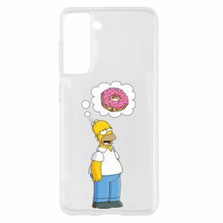 Чехол для Samsung S21 Гомер думает о пончике