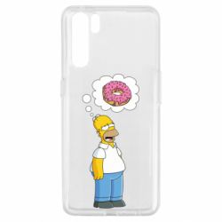 Чехол для Oppo A91/Reno3 Гомер думает о пончике - PrintSalon