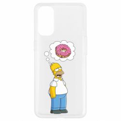 Чехол для Oppo Reno 4 Гомер думает о пончике - PrintSalon