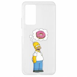 Чехол для Xiaomi Mi 10T/10T Pro Гомер думает о пончике - PrintSalon