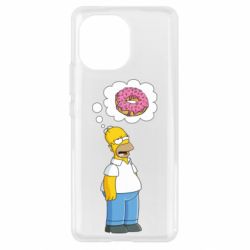 Чехол для Xiaomi Mi11 Гомер думает о пончике - PrintSalon
