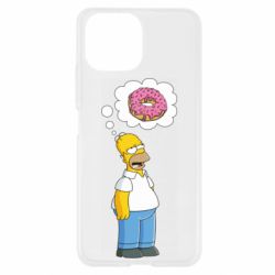 Чехол для Xiaomi Mi11 Lite Гомер думает о пончике - PrintSalon