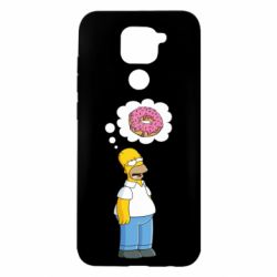 Чехол для Xiaomi Redmi Note 9/Redmi 10X Гомер думает о пончике - PrintSalon
