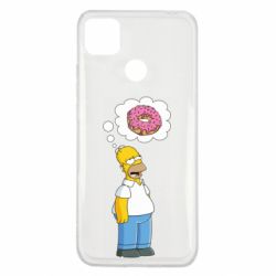 Чехол для Xiaomi Redmi 9c Гомер думает о пончике