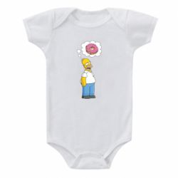 Детский бодик Гомер думает о пончике - PrintSalon