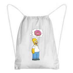 Рюкзак-мешок Гомер думает о пончике - PrintSalon