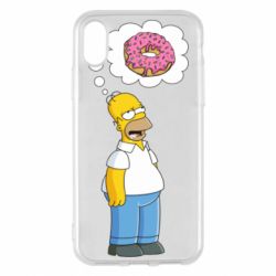 Чехол для iPhone X/Xs Гомер думает о пончике - PrintSalon