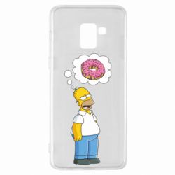 Чехол для Samsung A8+ 2018 Гомер думает о пончике - PrintSalon