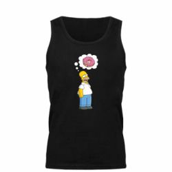 Мужская майка Гомер думает о пончике - PrintSalon