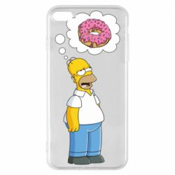 Чехол для iPhone 8 Plus Гомер думает о пончике - PrintSalon