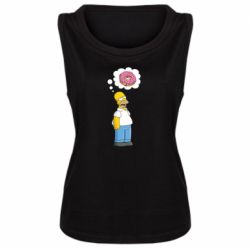 Женская майка Гомер думает о пончике - PrintSalon