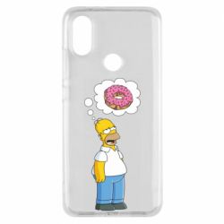 Чехол для Xiaomi Mi A2 Гомер думает о пончике - PrintSalon