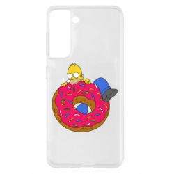 Чехол для Samsung S21 Гомер и Пончик