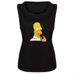 Женская майка Гомер любит пончики - PrintSalon