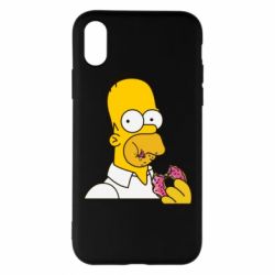 Чехол для iPhone X/Xs Гомер любит пончики - PrintSalon