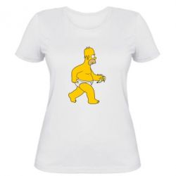 Женская футболка Гомер Симпсон в трусиках - PrintSalon