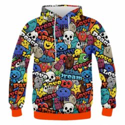 Чоловіче 3D худі Graffiti 1 - PrintSalon