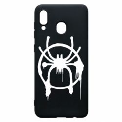 Чехол для Samsung A20 Graffiti Spider Man Logo - PrintSalon