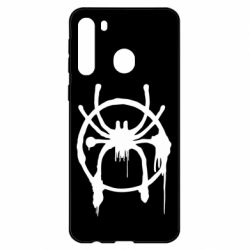 Чехол для Samsung A21 Graffiti Spider Man Logo-PrintSalon Чехол для Samsung A21 Graffiti Spider Man Logo