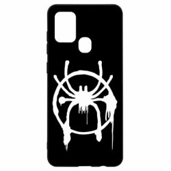 Чехол для Samsung A21s Graffiti Spider Man Logo - PrintSalon