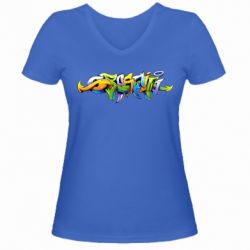 Жіноча футболка з V-подібним вирізом Graffiti style - PrintSalon